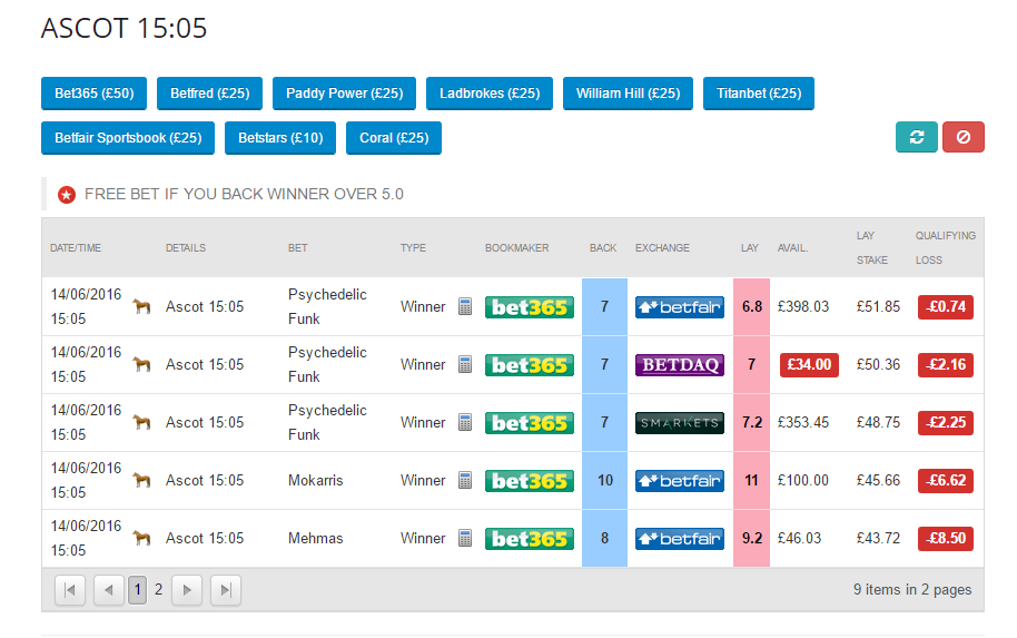 RacingMatcher Ascot example