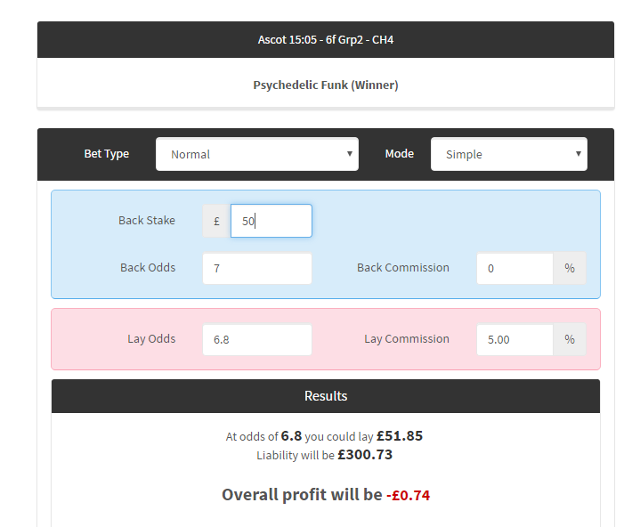 Calculator Ascot example