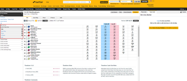 Betfair arbing example