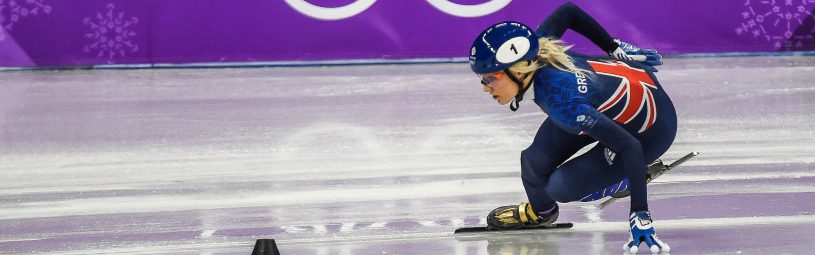 February 17, 2018 - Pyeongchang, Gangwon, South Korea - Elise Christie of Â Great Britain competing in 1500 meter speed skating for women at Gangneung Ice Arena, Gangneung, South Korea on 17 February 2018. (Credit Image: © Ulrik Pedersen/NurPhoto via ZUMA Press)