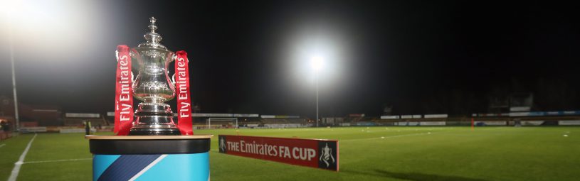 The Emirates FA Cup trophy on display before the Emirates FA Cup, First Round match at the Merseyrail Community Stadium, Southport.