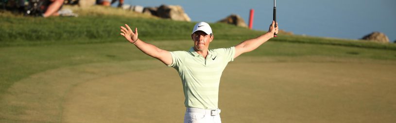 Rory McIlroy celebrates