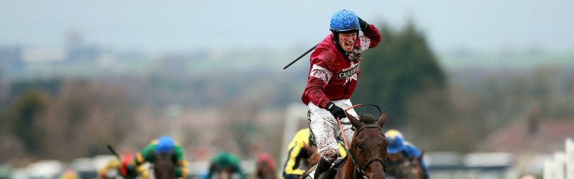 Jockey David Mullins celebrates on Rule The World after winning the Crabbie's Grand National Chase during Grand National Day of the Crabbie's Grand National Festival at Aintree Racecourse, Liverpool.