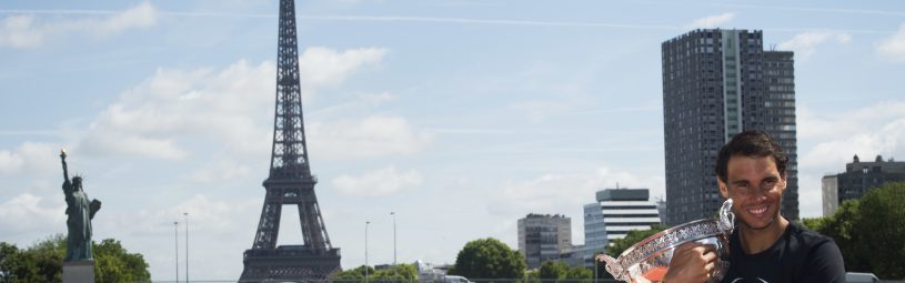 June 12, 2017 - Paris, France, France - Rafael Nadal posant avec le trophee des Mousquetaires (Credit Image: © Panoramic via ZUMA Press)